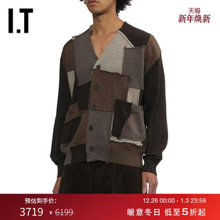 des COMME GARCONS HOMME男装 几何色块拼色拼接针织开衫 CDG