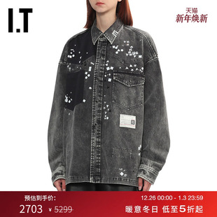 新款 宽松牛仔衬衫 Yasuhiro女装 复古街潮磨白上衣H181XP Mihara