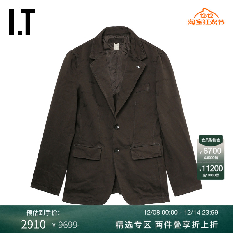 IT合身翻领西装夹克复古气质