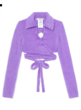 IT Philosophy di Lorenzo Serafini女装绑带露脐短款毛绒针织衫