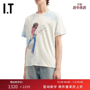 T恤新款 合身短袖 复古潮流手绘图案印花上衣11T001MP ERL男装