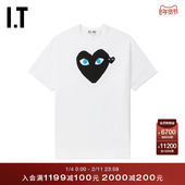 CDG GARCONS川久保玲情侣爱心logo装 PLAY COMME des 饰短袖 T恤