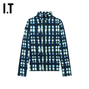 Proenza 扎染拼色打底衫 Schouler女装 上衣新款 414443X 高领长袖