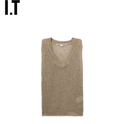 IT CDG COMME des GARCONS女装中长款粗织马甲毛背心新款GQN006XQ