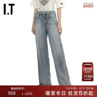 IT rag & bone女装牛仔裤长裤新款简约复古水洗磨白直筒裤C1325XP