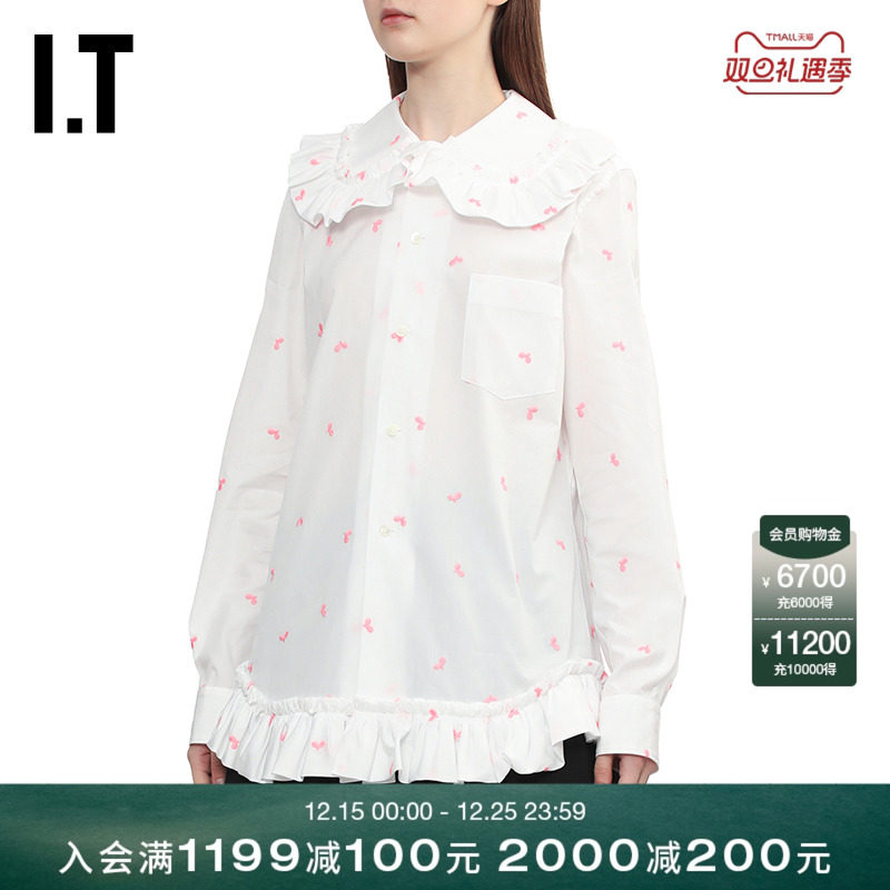 IT花边领长袖衬衫甜美复古风