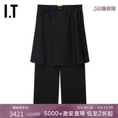 AIREI男装 直筒裤 裙摆叠层拼接长裤 裤 04P103MN 摩登设计感西装