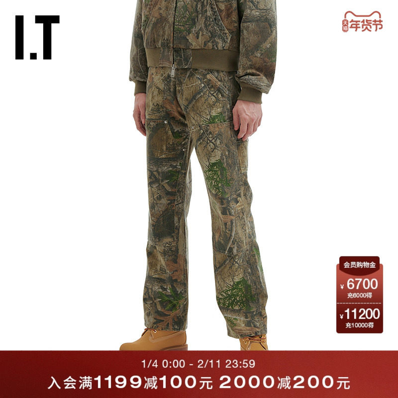 IT CHERRY LOS ANGELES男装工装长裤新款潮酷军事风迷彩直筒裤,男装,时尚工装裤,淘宝优惠券,粉丝福利购,淘宝优惠卷