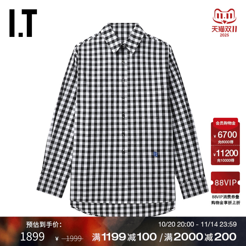 ITADERerror格纹长袖衬衫