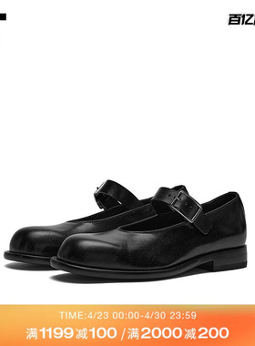 IT Ann Demeulemeester女款搭扣皮鞋新款复古质感玛丽珍鞋单鞋