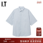 新款 休闲清爽翻领衬衣250013M 条纹短袖 衬衫 SOPH. SOPHNET.男装