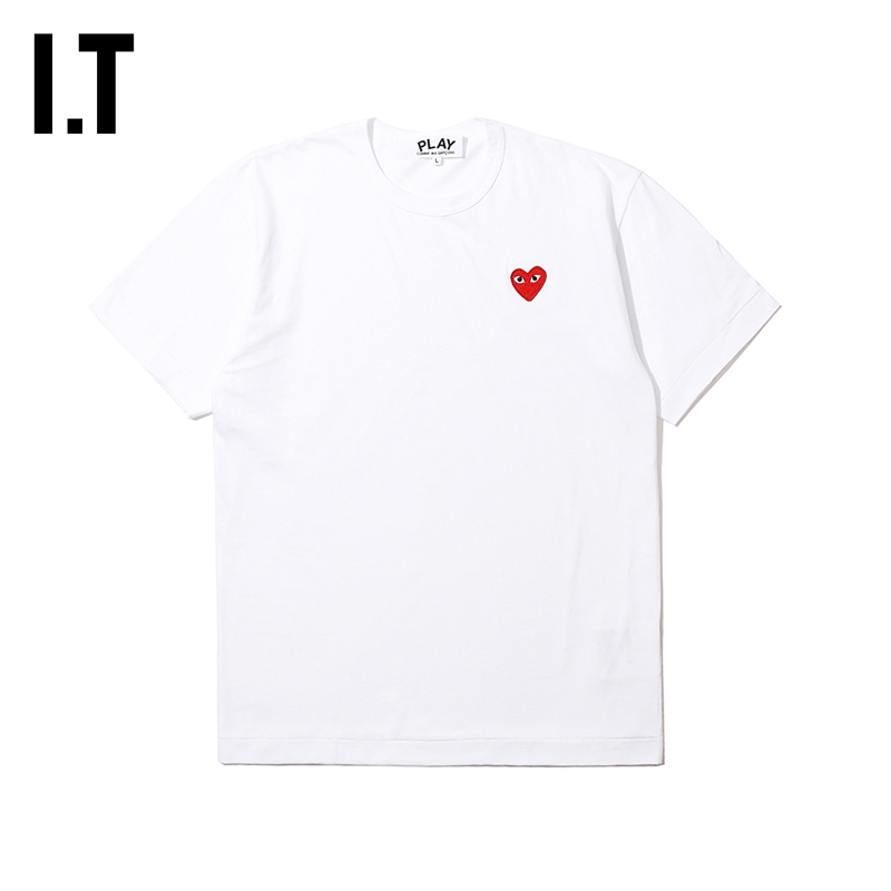 IT CDG PLAY COMME des GARCONS川久保玲男装短袖T恤红色爱心刺绣-封面