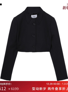 IT coperni女装短款夹克新款时髦辣妹风合身纯色露脐外套BIS111XM