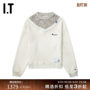 Mihara 镂空针织拼接套头衫 Yasuhiro女装 时尚 582X 圆领卫衣新品