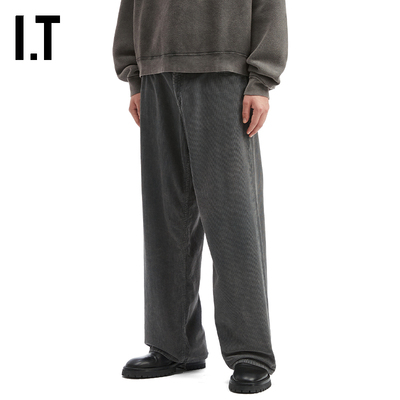 ITSUNFLOWER宽松直筒裤