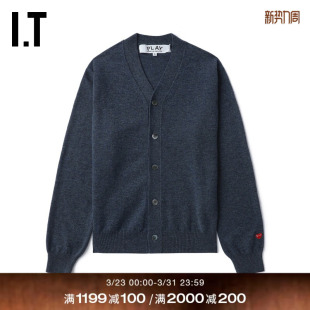 COMME PLAY des GARCONS川久保玲情侣款 纯色羊毛针织开衫 CDG