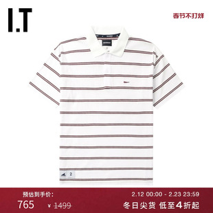IT DESCENDANT男装条纹短袖polo衫新款复古文艺宽松上衣SCSM27MM