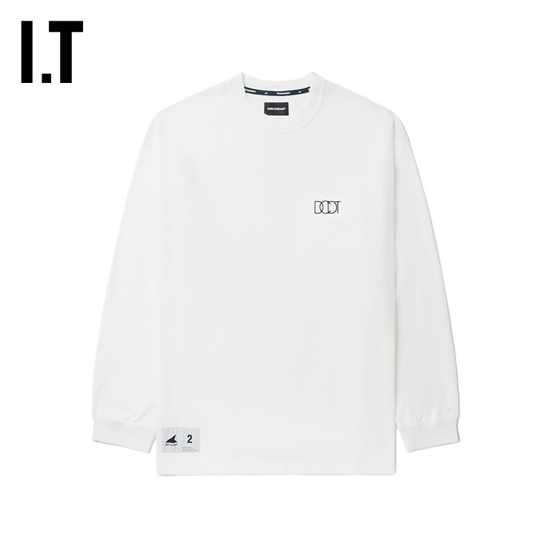 IT DESCENDANT男装圆领长袖T恤新款简约基础款logo装饰上衣SM17MM