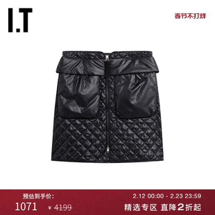 IT HELMUT LANG女装半身裙新品时髦菱格纹高腰A字裙短裙9HW301XI