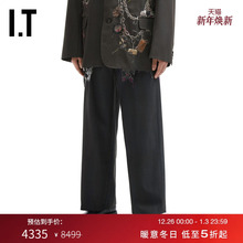 IT doublet男装宽松西装裤长裤新款时髦有型链条图案线绣直筒裤