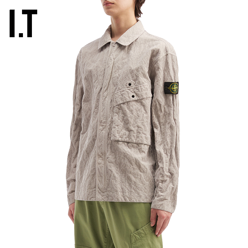 ITSTONEISLAND翻领灯芯绒夹克