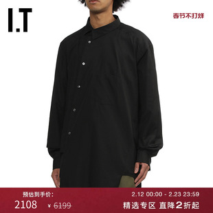 IT CDG COMME des GARCONS HOMME PLUS男装斜门襟排扣长袖衬衫