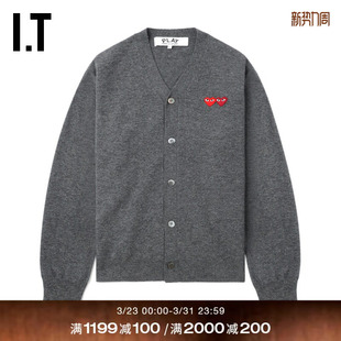 COMME PLAY des GARCONS川久保玲情侣款 合身羊毛针织开衫 CDG