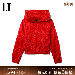 We11Done女装 褶皱感连帽衫 短款 酷感个性 088WRDXK 连帽卫衣新品