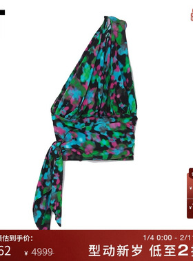 IT AZ FACTORY女装单肩吊带背心新品图案满印镂空露背上衣098XK