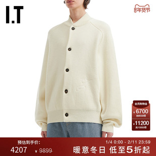 IT JACQUEMUS男装无领针织开衫新款简约质感棒球针织外套567278MP