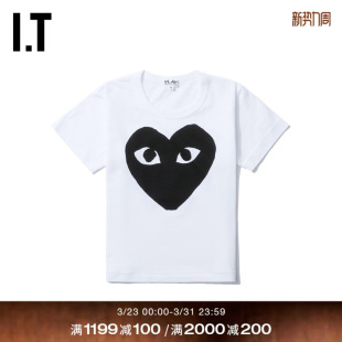 COMME des GARÇONS川久保玲童装 T恤时尚 PLAY 短袖 爱心印 CDG