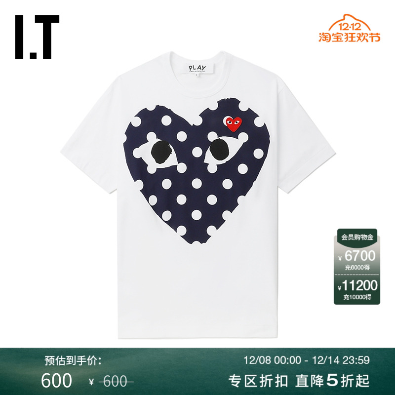IT波点爱心装饰短袖T恤