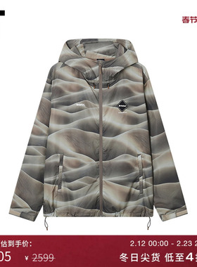 IT F.C.REAL BRISTOL男装连帽拉链夹克新款户外风满幅图案薄外套