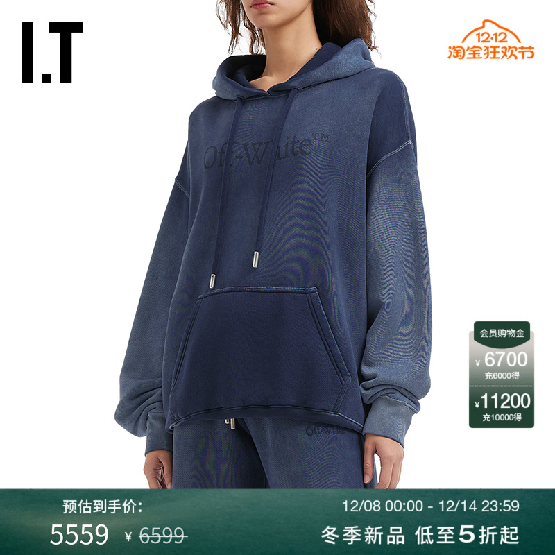 OFF-WHITE c/o VIRGIL ABLOH™女装新款水洗做旧宽松连帽卫衣