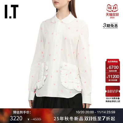 IT彼得潘领长袖衬衫时尚复古