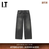 长裤 水洗磨白牛仔裤 新款 时尚 R13WD0XQ 酷感宽松阔腿裤 R13女装