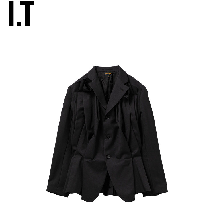 IT CDG COMME des GARCONS女装立体褶饰西装夹克外套新款GQJ014XQ