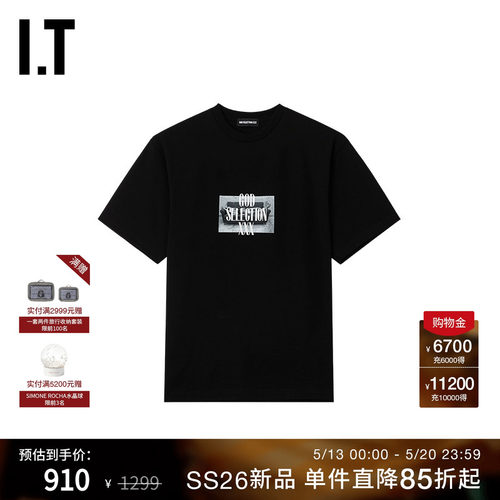 IT GOD SELECTION XXX男装宽松短袖T恤新款潮流时尚半袖26ST11MQ