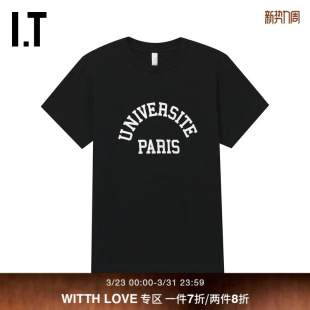 WITTH 简约休闲字母装 LOVE女装 T恤新款 饰内搭1019XUO 圆领短袖