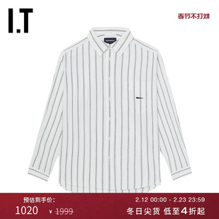 IT DESCENDANT男装条纹长袖衬衫新款简约质感通勤款上衣SSHM09MM