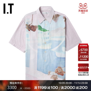 宽松短袖 LEGACY男装 衬衫 新款 饰上衣 复古文艺绘画图案装 OUR