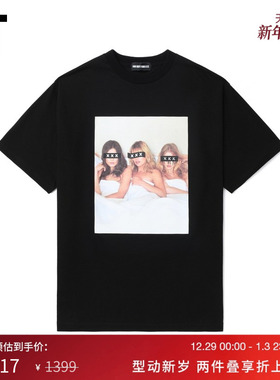 IT GOD SELECTION XXX男装宽松短袖T恤新款时尚欧美照片印花半袖