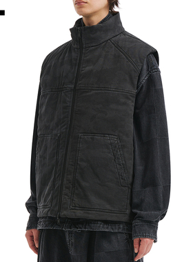 IT JUUN.J男装立领拉链马甲新款帅气型男两面穿背心外搭939P81MP