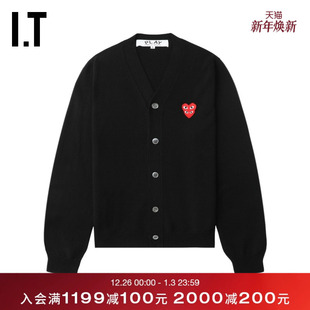 COMME PLAY des GARCONS川久保玲情侣款 基础羊毛针织开衫 CDG