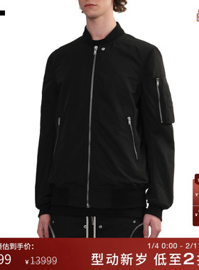 IT Rick Owens男装飞行员夹克新款帅气型男纯色拉链外套5778FTMO