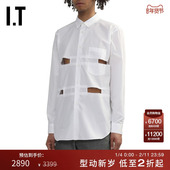 CDG 衬衫 COMME GARCONS BLACK情侣挖剪镂空宽松长袖 des HOMME