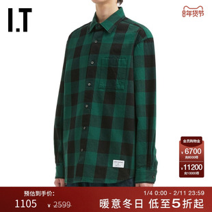 IT uniform experiment男装格纹衬衫新款复古日系格子上衣250097M