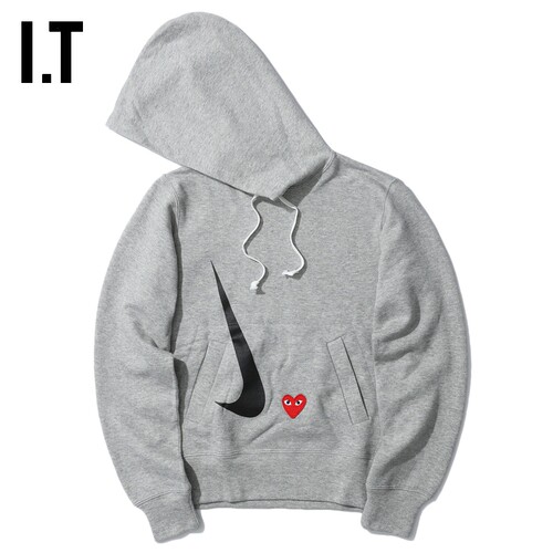 IT CDG PLAY COMME des GARÇONS川久保玲女连帽卫衣爱心刺绣印花
