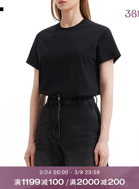 IT STUDIO NICHOLSON女装短袖T恤新款简约日常款纯色半袖W1229BLQ