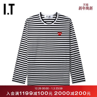 COMME PLAY des GARCONS川久保玲情侣条纹长袖 T恤清爽时尚 CDG